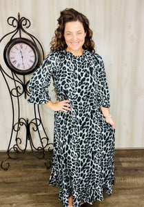 Style & Comfort Dress- Black Leopard