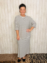 Marissa Ribbed Top- Gray Stripe