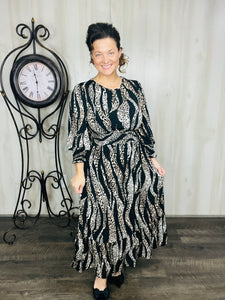 Rhonda Smocking Waist Dress- Animal Print