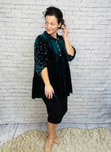 Velvet & Pearl Tunic Style- Black, Hunter Green or Navy