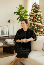 Velvet & Pearl Tunic Style- Black, Hunter Green or Navy