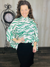 Ivory & Green Zebra Print Top