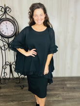 Stacy Woven Solid Blouse-Navy & Black