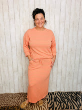 Marissa Ribbed Skirt- Peach Stripe