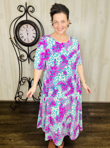 Larissa Summer Vibes Dress- Colorful Leopard