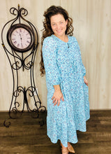 Trish Bow Front Dress- Blue Floral