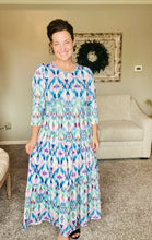 Tonya Marie Tiered Dress-Blue & Pink Dreams