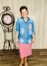 Miss Amy Thicker Fabric Pencil Skirt- (Regular & Plus) Mauve (27"-29" Length)