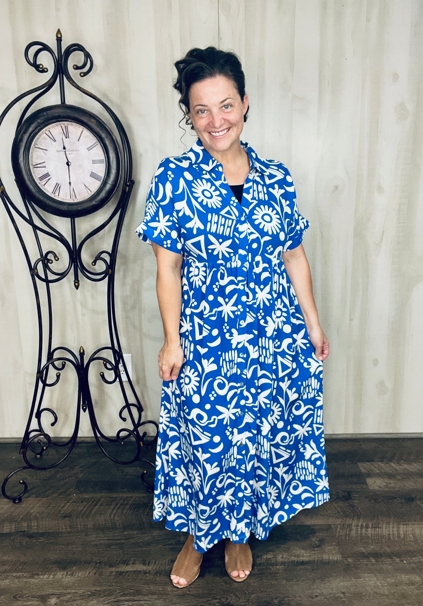 Boho Summer Vibes Dress- Blue 3XL