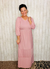 Lillian Striped Dress- Mauve