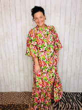 Olives & Pink Button Dress