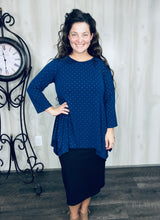 Navy & Shimmer Sharkbite Tunic