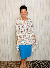 Dramatic High-Low Tunic -Small Floral Print