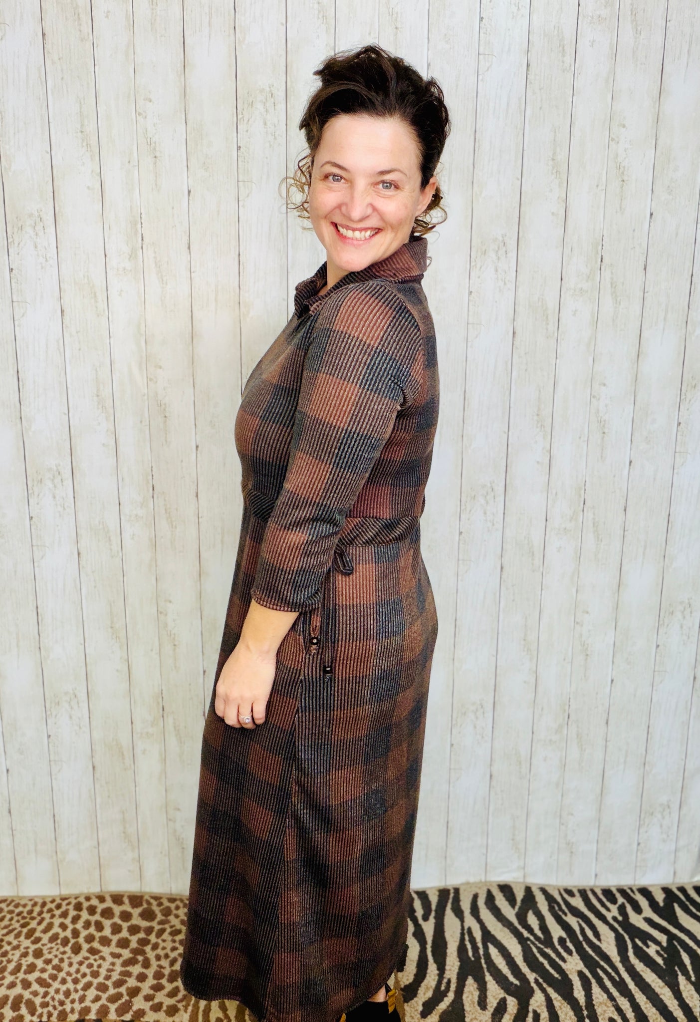 Adorable In Plaid Lounge Dress-Buffalo Print 1XL Adorable In Plaid Lounge Dress-Buffalo Print 1XL