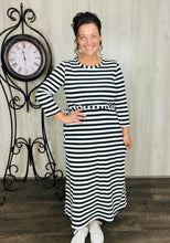 Ribbed Lounge Dress- Black & White