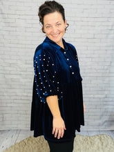 Velvet & Pearl Tunic Style- Black, Hunter Green or Navy