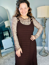 Brown Leopard Mesh Layering Style Top