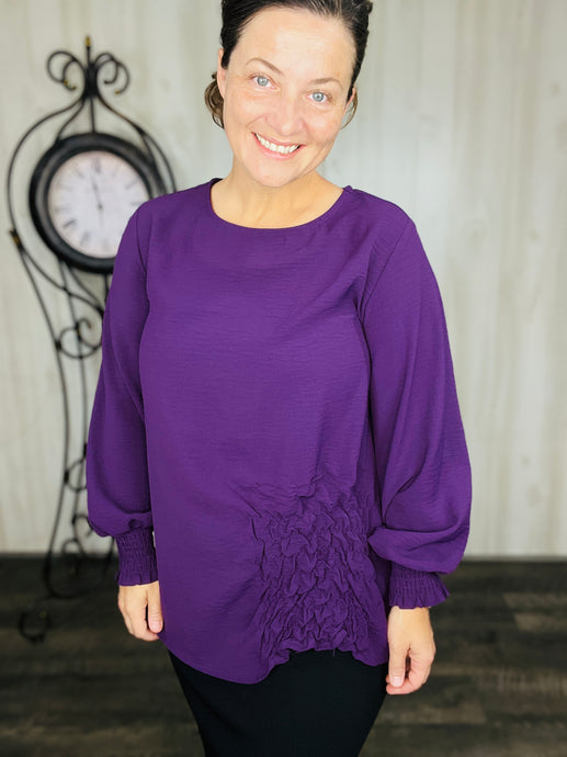 Eggplant Woven Style Blouse
