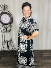 Melanie Boho Smocked Front Dress-Black