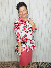 Samantha Ruffle High Low Tunic-Ivory Rose