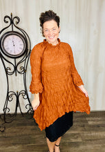 Regina Textured Tunic- Rust