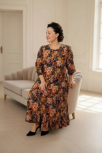 Lori Floral & Ruffle Dress