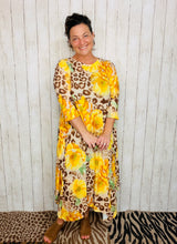 Handkerchief Love Yellow Floral & Leopard Dress