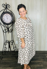 Mandy Animal Print & Bow Dress- Beige