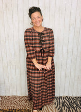 Missy Mocha Brown Plaid Dress