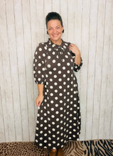 Power On The Day Dress- Brown Polkadot