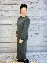 Candice Ribbed Skirt- Charcoal