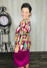 Lillian Bow Front Tunic Top- Magenta