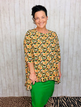 Samantha Ruffle Sleeve & High Low Tunic-Mixed Floral
