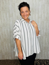 Rylee White & Black Striped Top