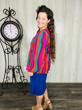 Colors of Fall Striped Peplum Top