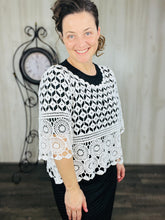 Hook Flower Hollowed Out Fashion Top: Beige or White