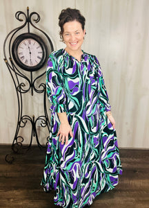 Suzanne Purple & Green Dress