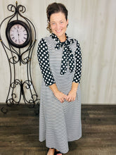 Brenda Bow Stripes & Polkadot Dress