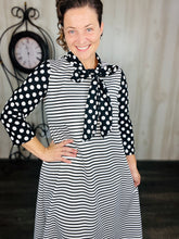 Brenda Bow Stripes & Polkadot Dress