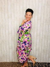 Juliet Ruffle Dress-Purple Floral