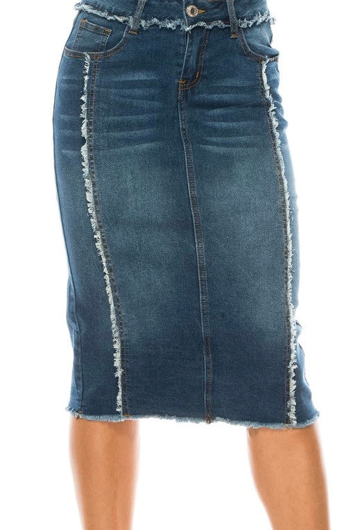 Veronica Indigo Wash Jean Skirt