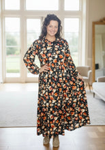 Kaylee Collared Black & Floral Dress