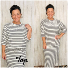 Marissa Ribbed Top- Gray Stripe