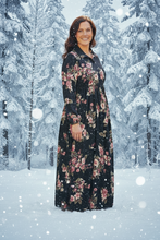 Kaylee Collared Black & Magenta Dress- PLUS