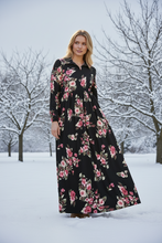 Kaylee Collared Black & Magenta Dress- PLUS