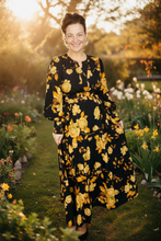 Natasha Smocked Waist Dress- Black Floral