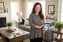 Tara Sharkbite Tunic-Gray Leopard Print