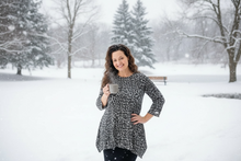 Tara Sharkbite Tunic-Gray Leopard Print