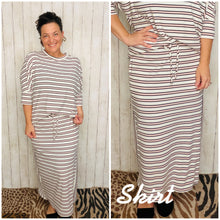 Marissa Ribbed Skirt- Rose Striped