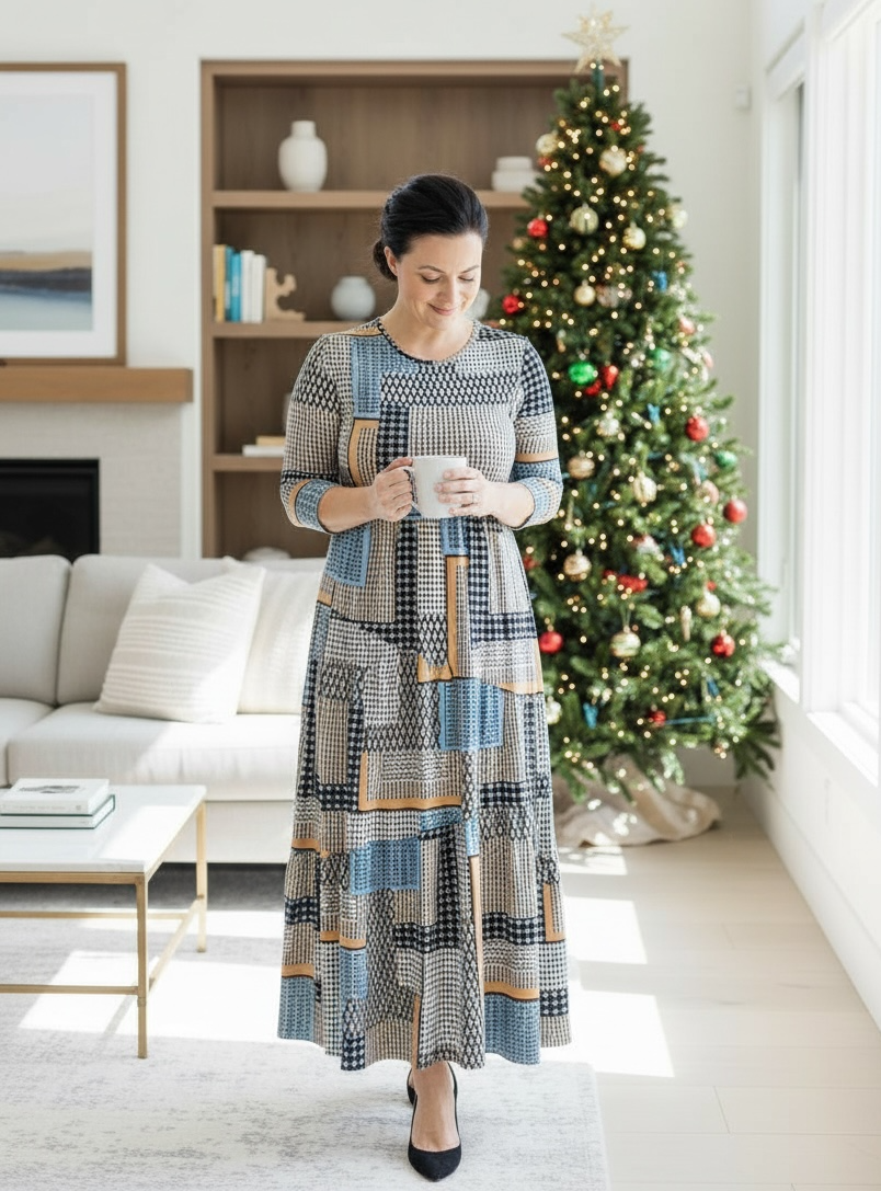 Tonya Marie Tiered Dress-Patchwork